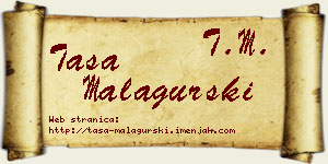 Tasa Malagurski vizit kartica